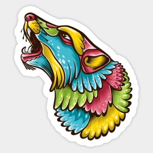 abstract wolf head illustration Sticker